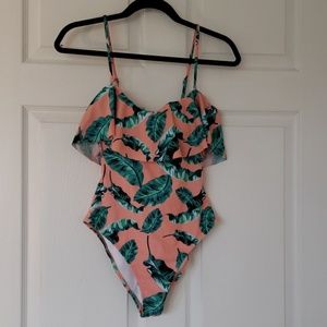 One piece tropical swimsuit